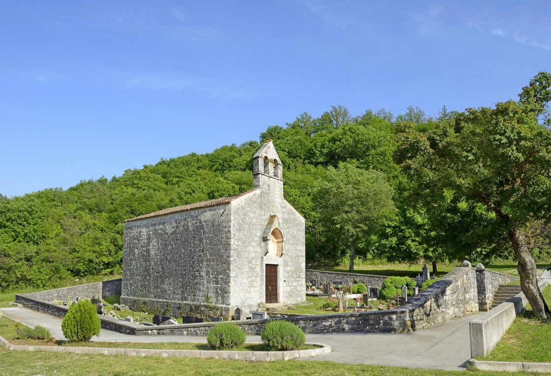 Church of St. Mary of the Health near the castle Dvigrad. Croatia, Istrian peninsula
