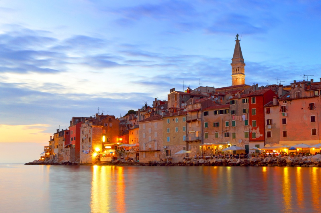 'Rovinj with night-time lighting, Croatia' - Istria